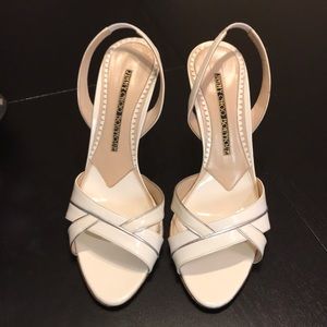 Jimmy Choo Boutique white patent slingbacks